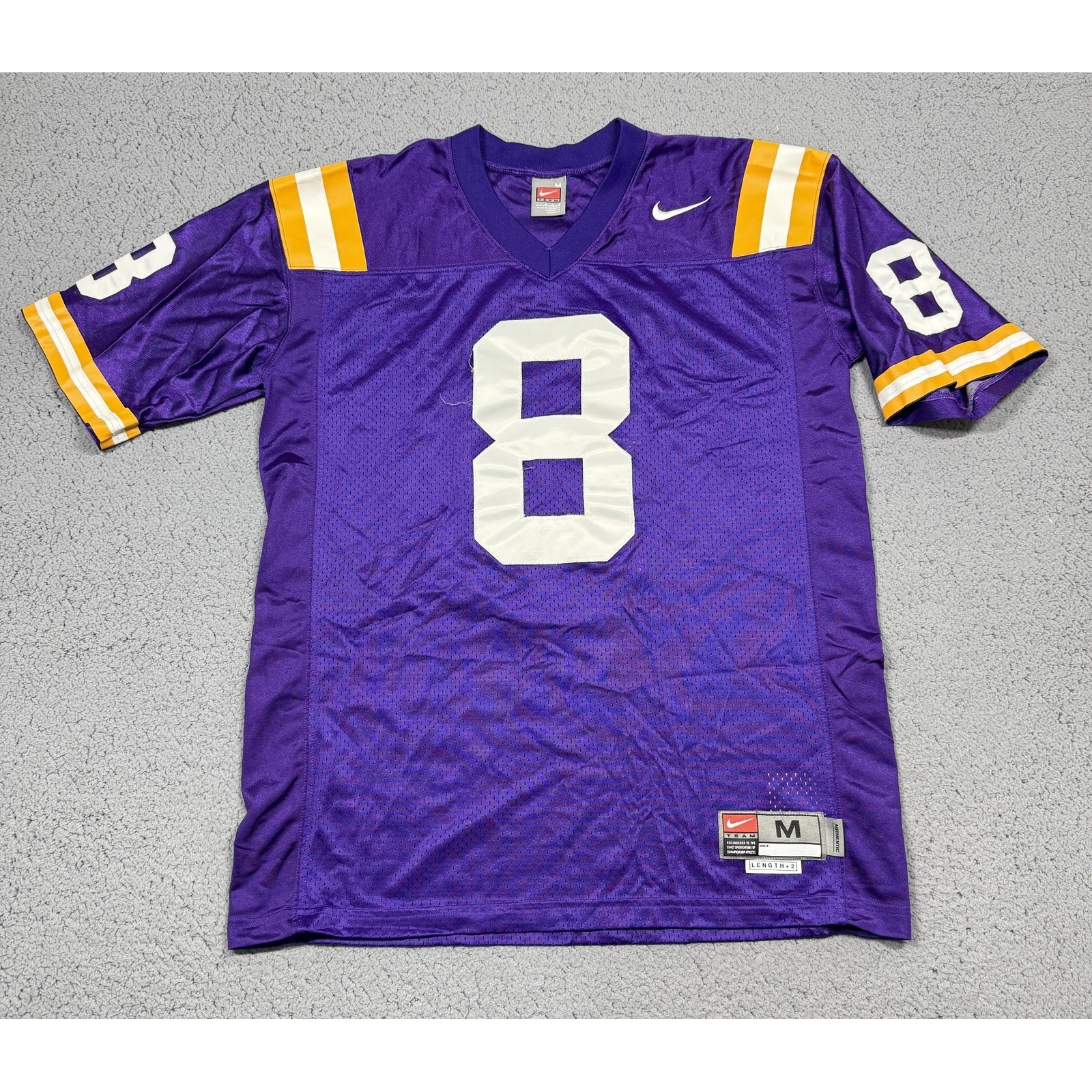 Nike Shirt Mens Medium Purple Short Sleeve Mesh 8 College Football Jersey